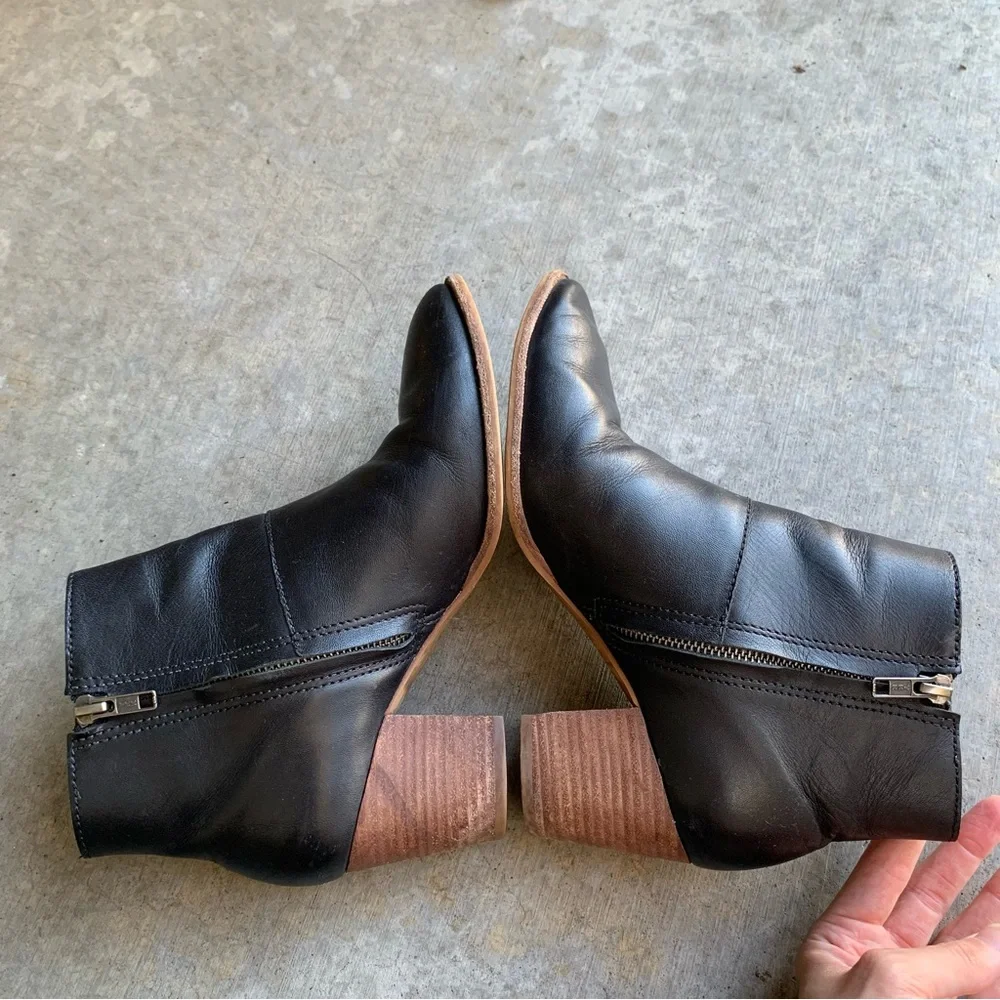 Madewell Black Leather Ankle Boots 8
